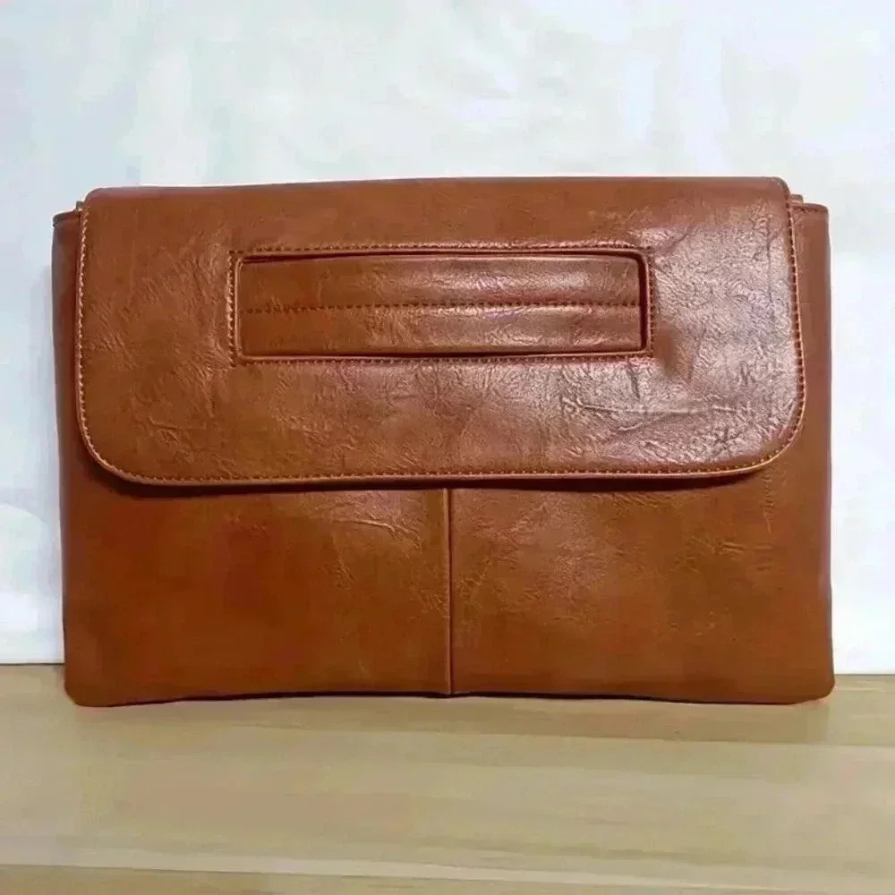 Large Clutch Purse/ (Light Brown) - Picture 3 of 11